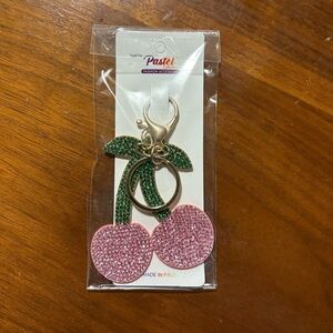 🔴Pink and Green Cherry Bag Charm